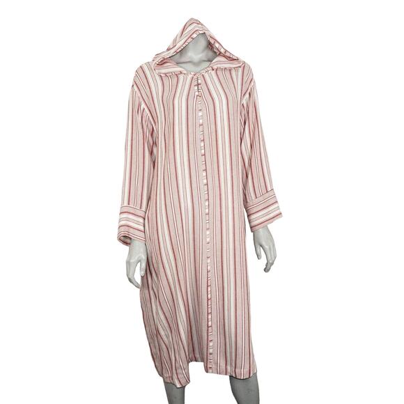 PIETSIE Women's Hoodie Caftan Dress Red Striped Size Small - Picture 8 of 10